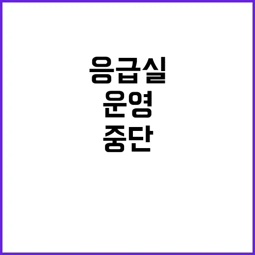 응급실 운영 406곳 군 5곳 중단 이유는?