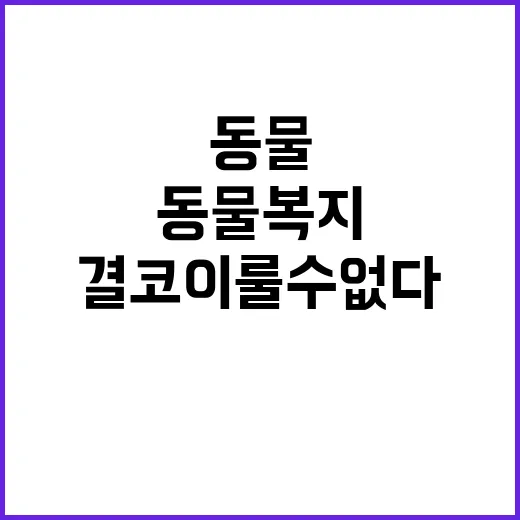 동물복지 이해 없이…