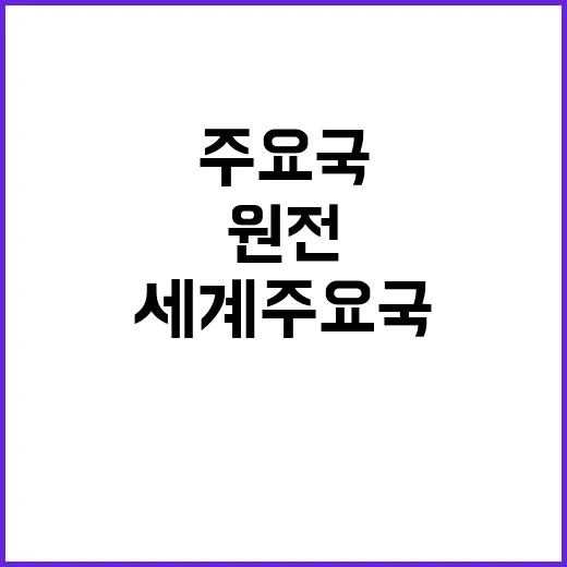 원전 활용 세계 주요국의 적극적 추진 이면!