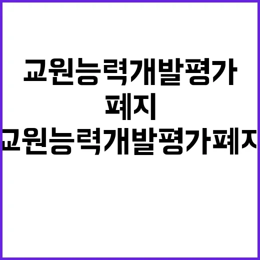 교원능력개발평가 폐지 새로운 교원 평가 방법 공개!