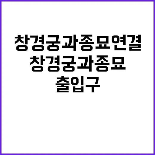 창경궁과 종묘 연결된 출입구의 숨겨진 이야기!