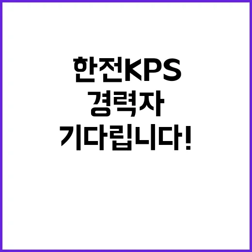 한전KPS(주) 2024년도 하반기 경력사원 및 전문계약직 채용공고