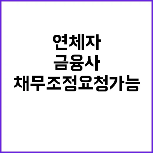 연체자 내일부터 채무조정 요청 가능! 금융사 주목!