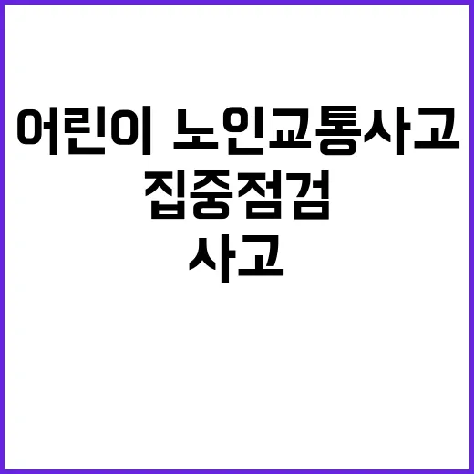 어린이·노인 교통사고 정부의 집중 점검 장소 공개!