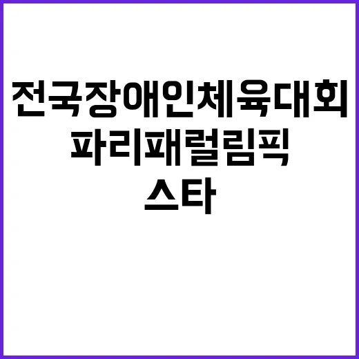 ‘파리 패럴림픽’ 스타들 전국장애인체육대회 총출동!