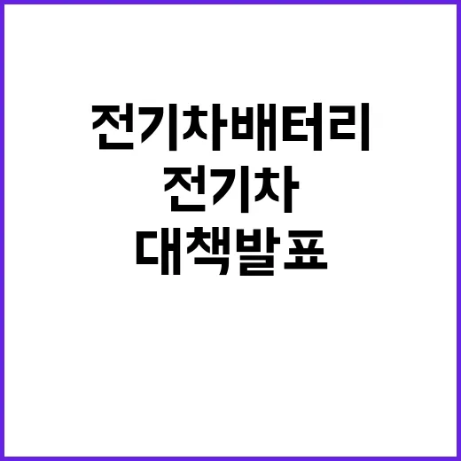 전기차 배터리 등 새로운 발화 원인 대책 발표!