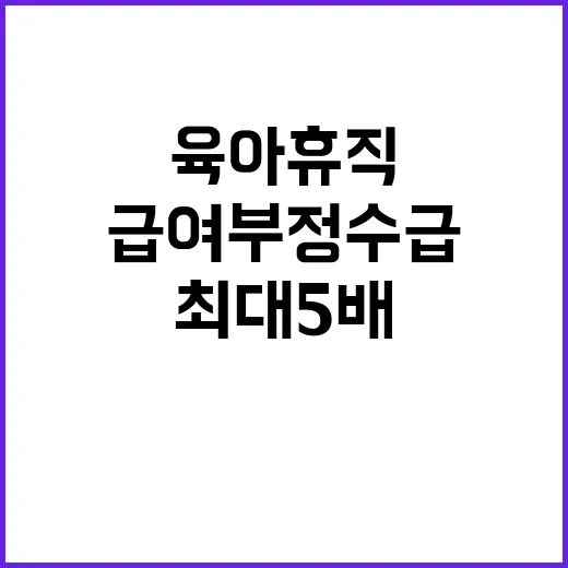 육아휴직급여 부정수급 시 최대 5배 과태료!