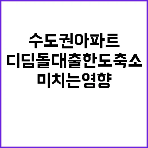 디딤돌대출 한도 축소 수도권 아파트에 미치는 영향?