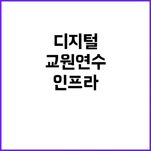 교육부 디지털 교원 연수 인프라 완벽 지원 선언!