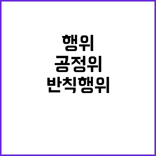 공정위 반칙행위 5837건 적발로 시장 보호!