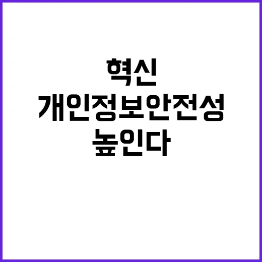 데이터 혁신 개인정보 안전성 높인다!