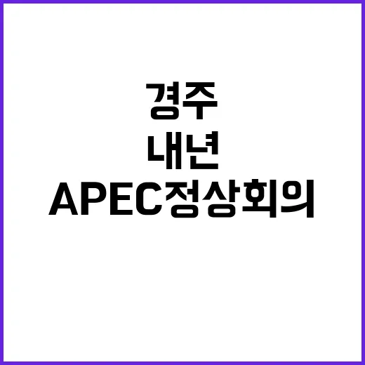 APEC 정상회의 내년 경주에서 열리는 이유는?