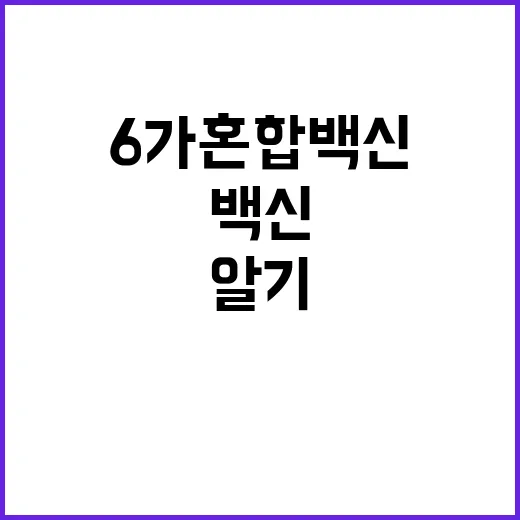 ‘6가 혼합백신’ 질문과 답변으로 모두 알기!