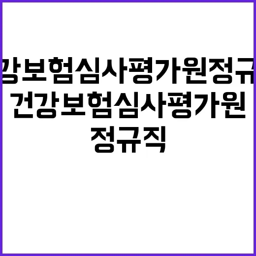 건강보험심사평가원 진료심사평가위원회 상근심사위원 채용 공고