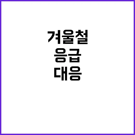 겨울철 응급환자 대응 시스템 차질 없는 운영!