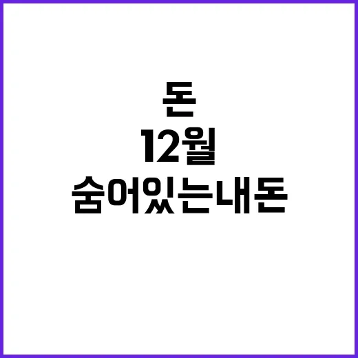 돈 찾기 12월 숨어 있는 내 돈 공개!