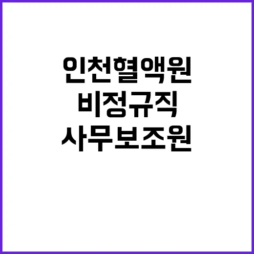 인천혈액원 한시적근로자 장애인 사무보조원 모집 공고