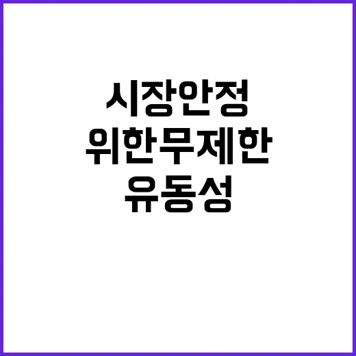 유동성 시장 안정 위한 무제한 공급 결정!