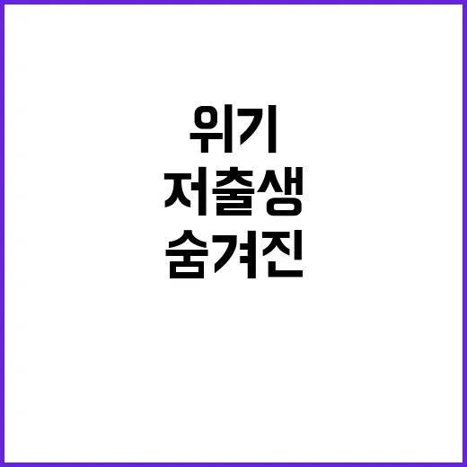 저출생 위기 정부의 숨겨진 대책은 무엇인가?