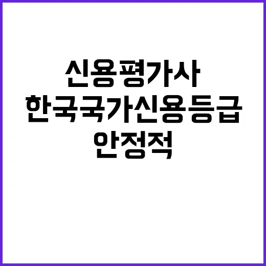 한국 국가신용등급 세계 신용평가사 안정적 평가!