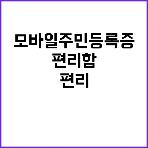 모바일 주민등록증 여러분의 편리함을 약속합니다!