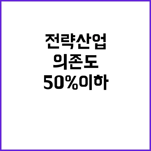 전략산업 의존도 50% 이하 목표 달성!