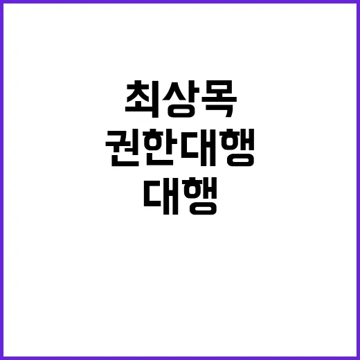 권한대행 최상목 신년사로 밝힌 혁신 목표!