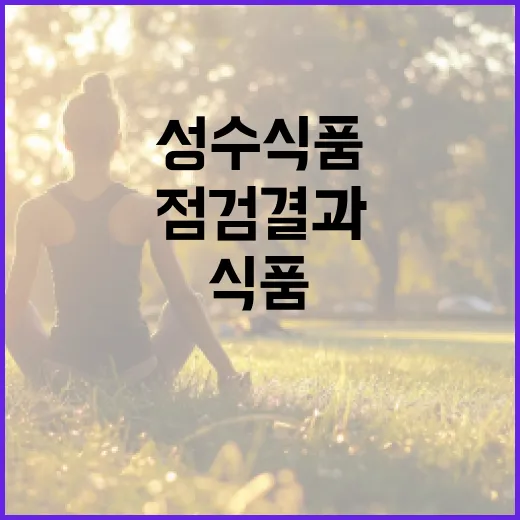 식약처 성수식품 점검 결과에 모두 놀라다!