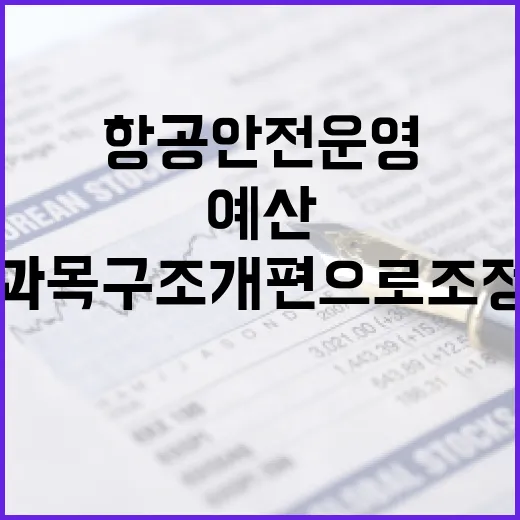 항공안전운영 예산 과목구조 개편으로 조정된다!