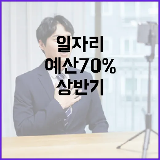 일자리 110만개 상반기 예산 70% 집행 계획!