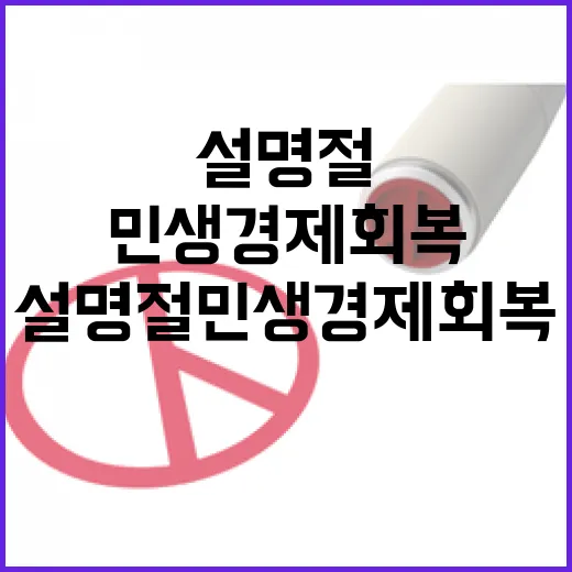 설 명절 민생경제 …