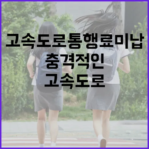 고속도로 통행료 미납의 충격적인 결과!