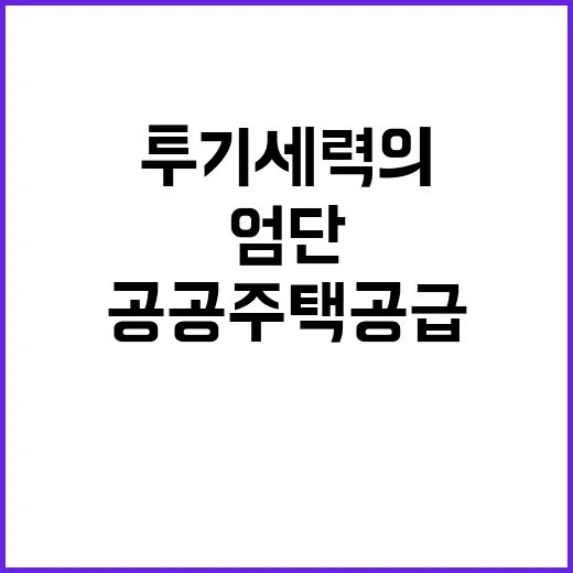 투기세력의 엄단, …