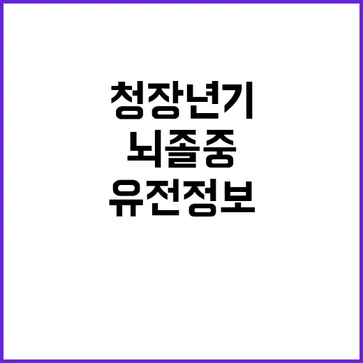 뇌졸중 유전정보 공개…청장년기 위험요인 발굴 기대!