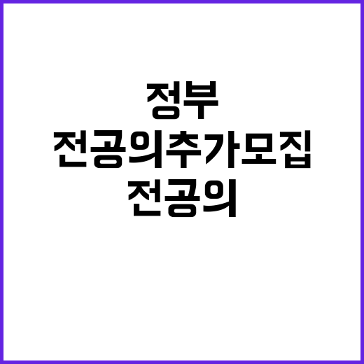 전공의 추가 모집, 정부의 새로운 복귀 기회!