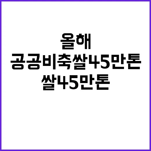 공공비축 쌀 45만…