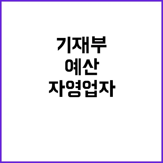 자영업자 예산 기재…