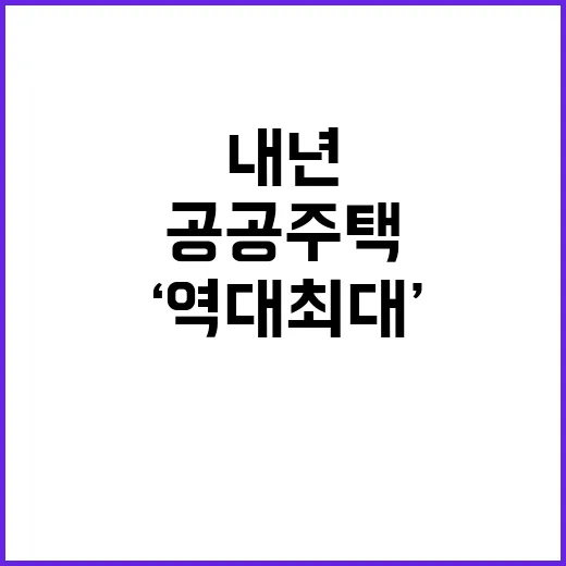 공공주택 내년 공급…