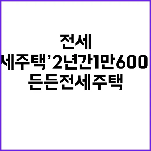 ‘든든전세주택’ 2년간 1만 6000호 공급 소식!