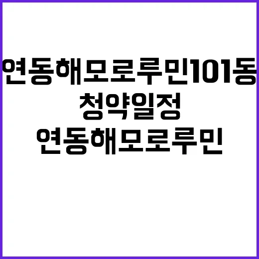 연동 해모로 루민 101동 청약 일정과 특전 공개!