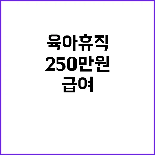 육아휴직급여 내년 250만 원 지원 확정!