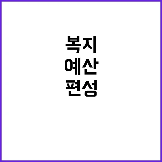 약자복지 예산 집중…