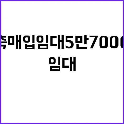 신축매입임대 5만 7000호 3조 5000억 원 집행!