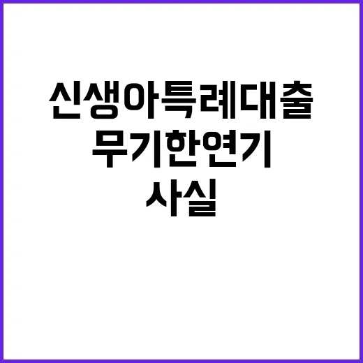 신생아특례대출 무기…