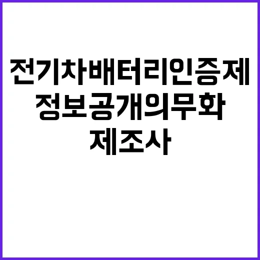 전기차 배터리 인증…