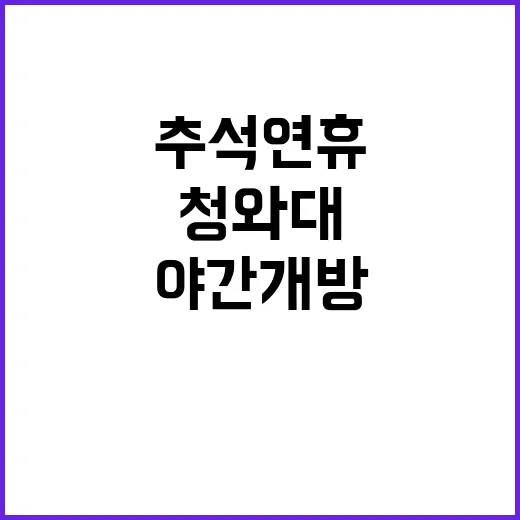 청와대 추석 연휴 …