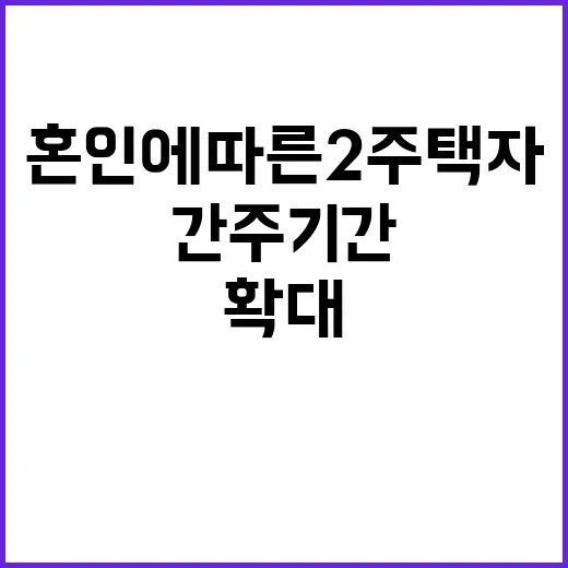 혼인에 따른 2주택자 간주기간 대폭 확대!