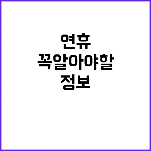 연휴 연락처 꼭 알…