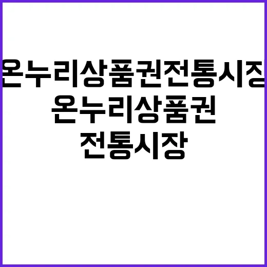 온누리상품권 전통시장 회복 위한 새로운 전략!