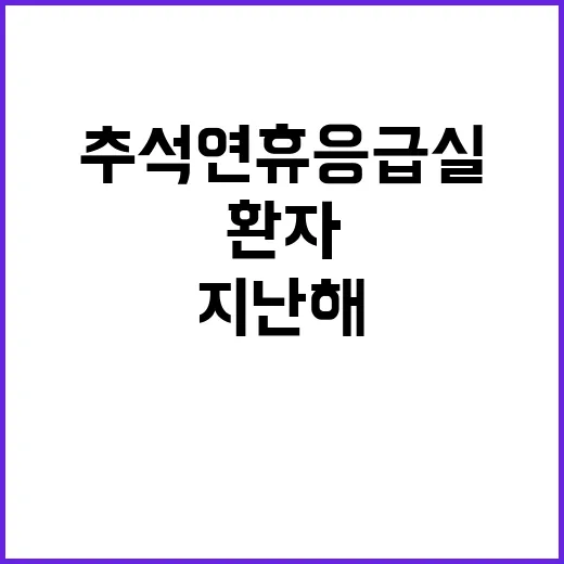 추석 연휴 응급실 …